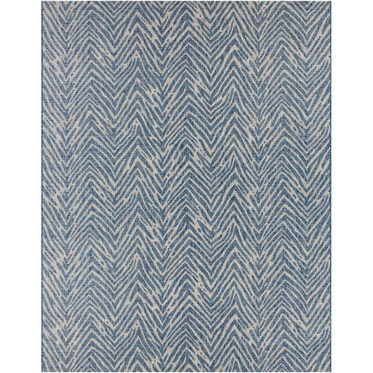 Tiwari Home 7&10x22 x 10&3x22 Chevron Patterned Aqua Blue Rectangular Machine Woven Area Rug SNB3_A4SRN84