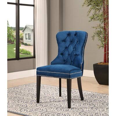 Zaphod Tufted Upholstered Side Chair Willa Arlo Interiors Color: Cambridge Blue Polyester/Polyester Blend CVC7_S8KTX74