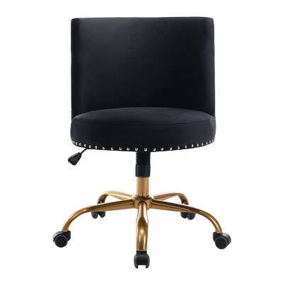 Velvet Home Office Desk Chair Swivel Accent Chair for Living Room and Bedroom Rosdorf Park Upholstery Color: Black YCR1_N7EHB86