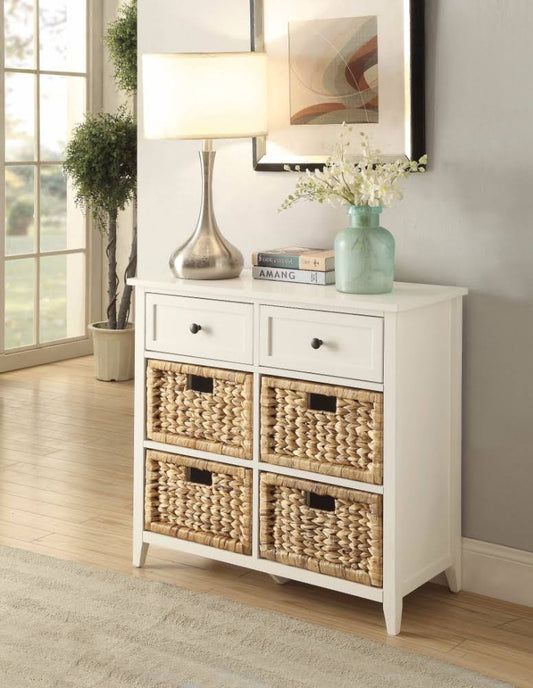 28 x 13 x 30 in. Flavius Console Table with 6 Drawers White NE707402 CXO8_W7QOI00