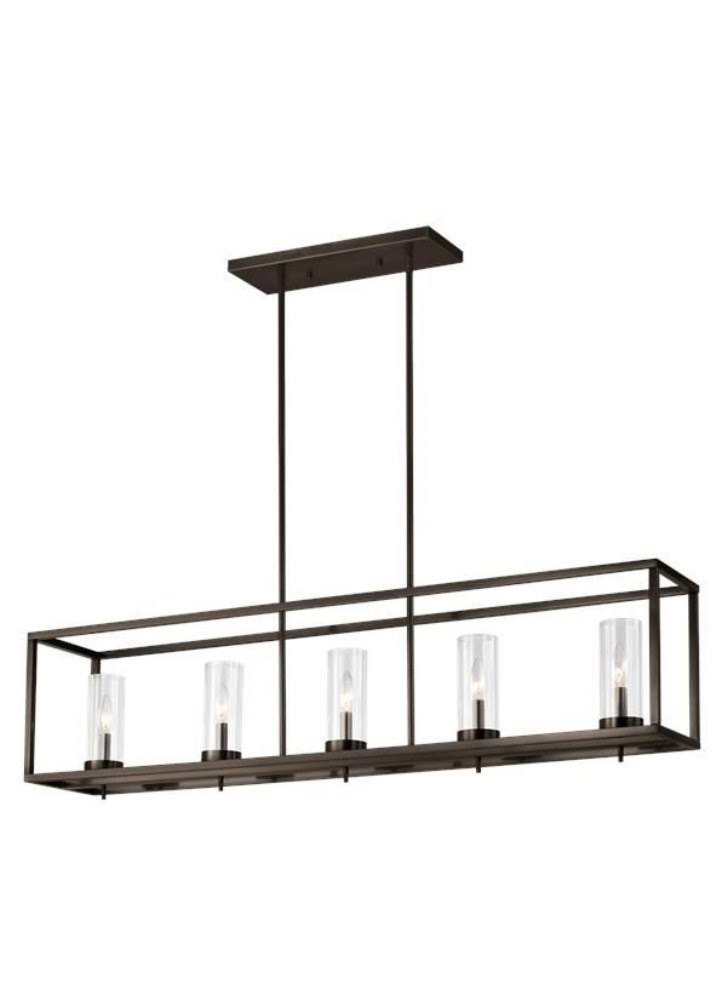 5 Light Island Brushed Oil Rubbed Bronze Finish with Clear Glass - 73-BEL-4315288 - Bailey Street Home GSB4_R9LZK14