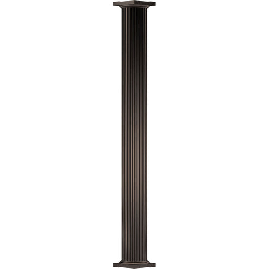 6x22 x 10& Endura-Aluminum Column, Round Shaft (Load-Bearing 20,000 lbs), Non-Tapered, Fluted, Textured Brown Finish w/ Capital  XLD3_P1RQH63