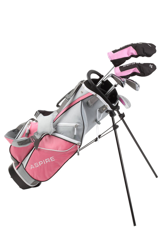 Aspire Junior Plus Premium Golf Club Set for Children, Kids - 5 Age Groups Boys and Girls - Right Hand Pink Ages 9-10 CAV7_C9KYM36