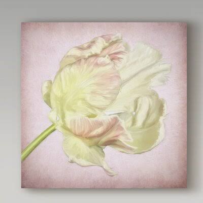 &Pink Parrot Tulip Painting III& Print on Wrapped Canvas Ophelia  Co. Size: 24x22 H x 24x22 W WEW9_L8OZE52