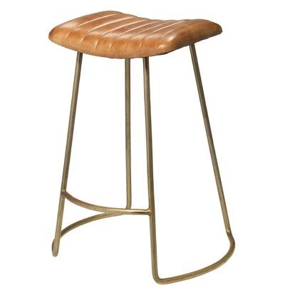 Sanderlin Bar  Counter Stool Union Rustic Seat Height: Counter Stool (25.5x22 Seat Height), Upholstery: Natural, Color: Ant EZU1_I8PDK65