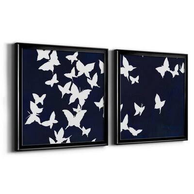 All Aflutter - 2 Piece Picture Frame Painting Print Set on Canvas Gracie Oaks Format: Black Framed, Matte Color: No Matte, Size: NOF9_V8CFA08