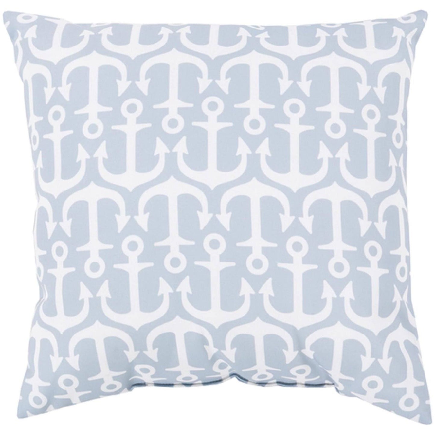 18 Silver Gray and Lily White Raining Anchors Decorative Throw Pillow NZT7_M0OAM71