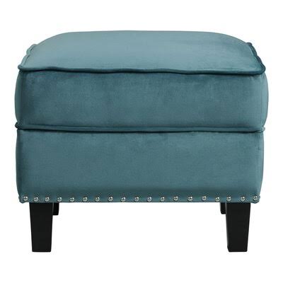 Avignon 21x22 Wide Rectangle Standard Ottoman Gold Flamingo Color: Blue PNM2_C2IKC76