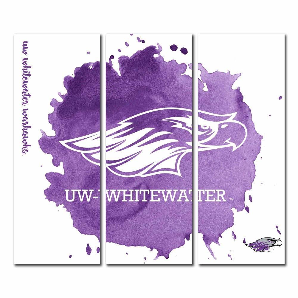 Wisconsin Whitewater Warhawks Triptych Canvas Wall Art Watercolor (48x54 inches) VOH8_O9GSH01