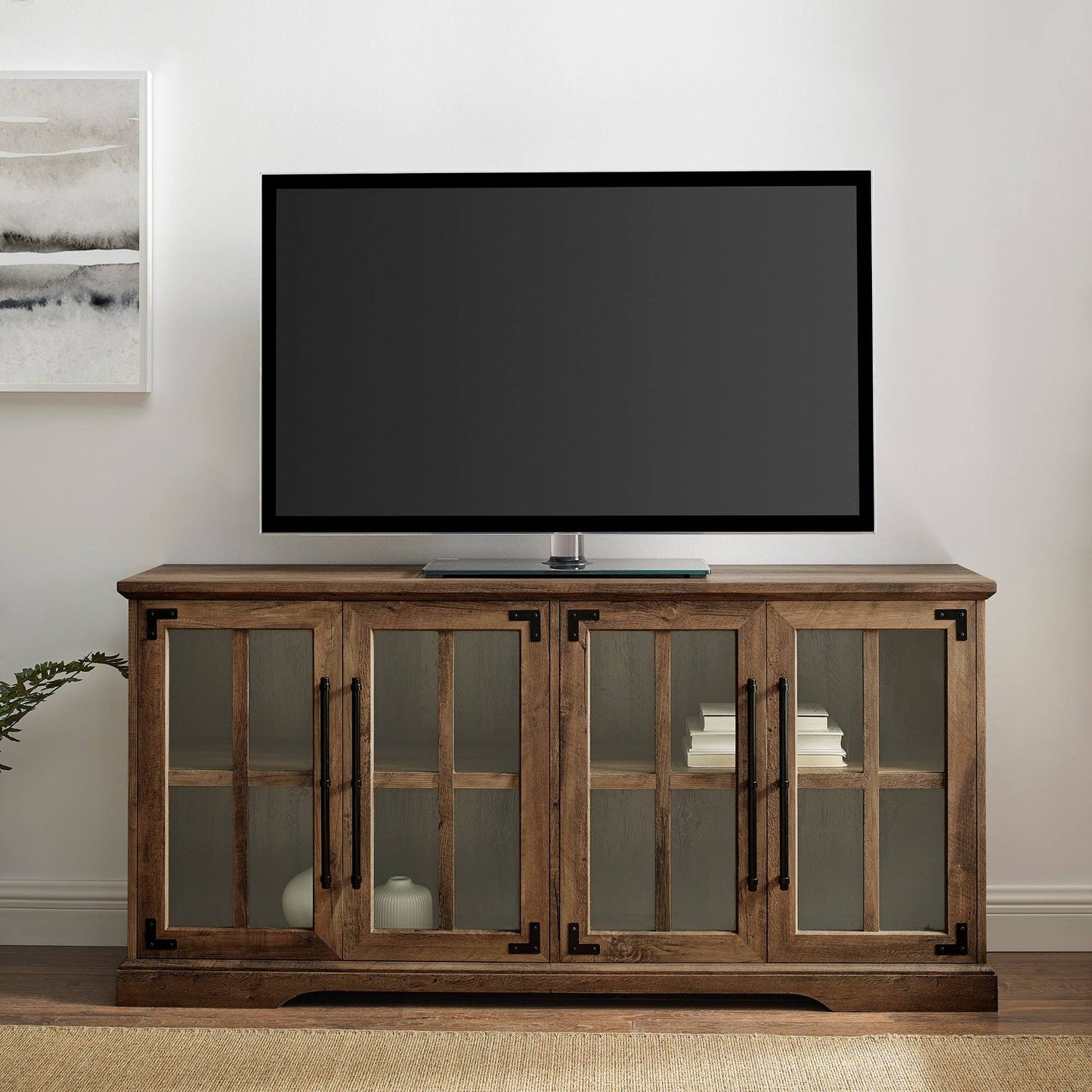 The Gray Barn 58-Inch 4-Door Farmhouse TV Console - Rustic Oak DBP1_V6PFN79