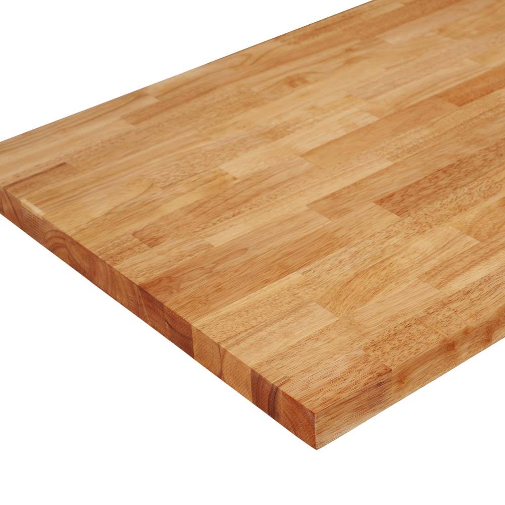 Sparrow Peak Rubberwood 8-ft Natural Straight Butcher Block Rubberwood Kitchen Countertop in Brown | 17525FJRW-96 NAJ3_N5JXH45