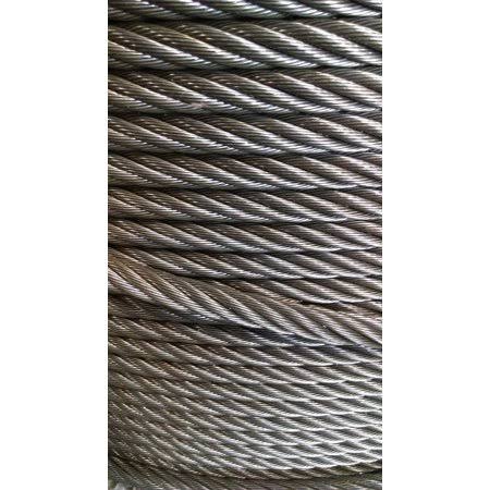 1/2 inch Bright Wire Rope Steel Cable IWRC 6x26 (150 Feet) HJQ6_Q1TXS12