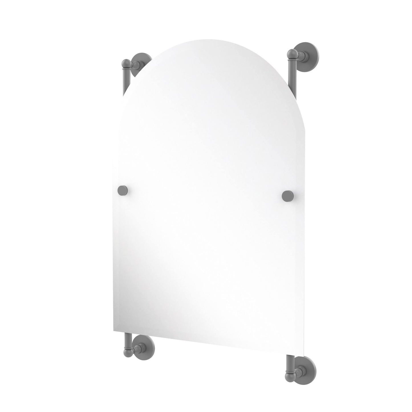 Allied Brass P1000-27-94-GYM Prestige Skyline Collection Arched Top Frameless Rail Mounted Mirror Matte Gray GYU0_V0SFO84