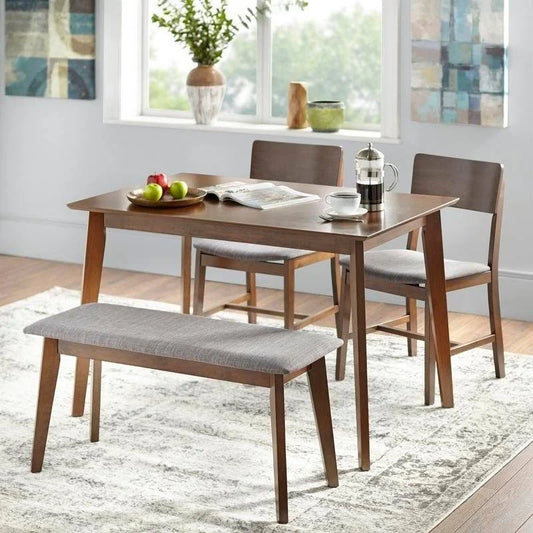 Simple Living Judith Dining Set with Bench (Grey) EJQ5_J3RHM47