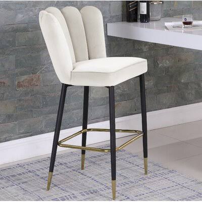 Sonette 30.5x22 Bar Stool Everly Quinn Upholstery: Cream MVS3_D5HTU23