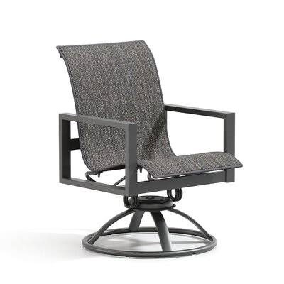 Altona Swivel Patio Dining Armchair Orren Ellis Color: Cedar II, Frame Color: Carbon FJF6_A9MCN97