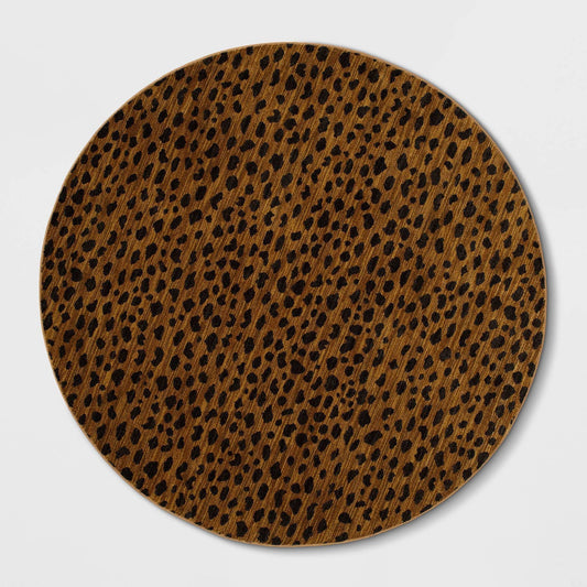 8& Round Leopard Spot Woven Rug Copper - Opalhouse KHA7_H5OTR99