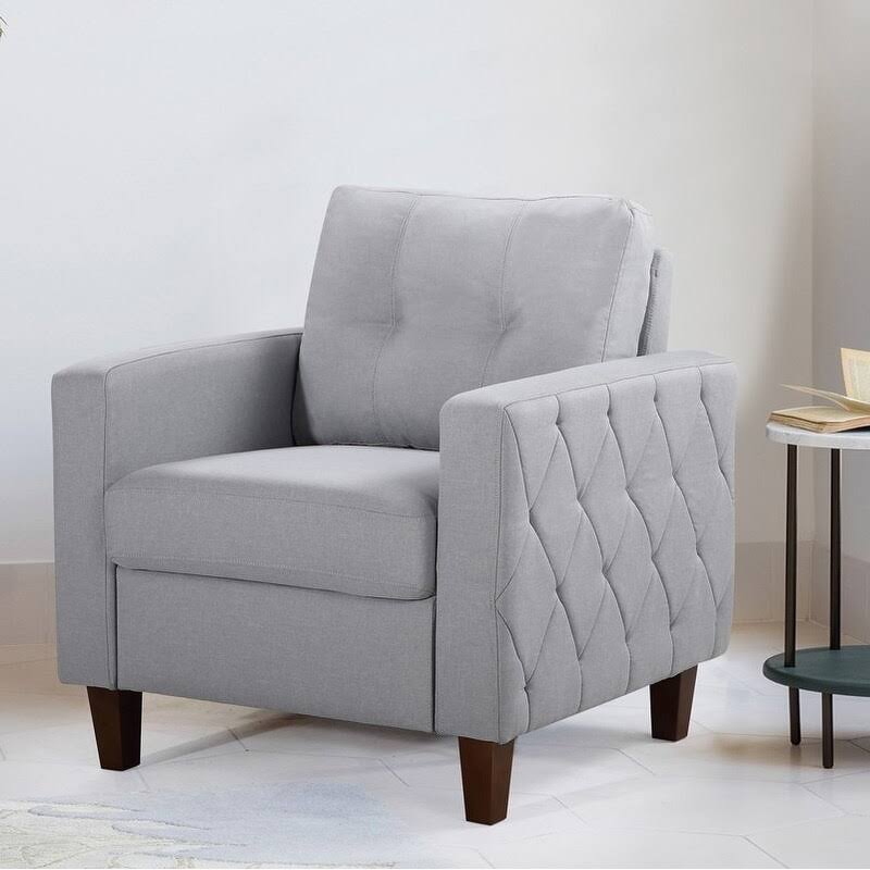 US Pride Furniture Persis Tufted Mid-Century Armchair - Light Gray XMD8_G0VSF75