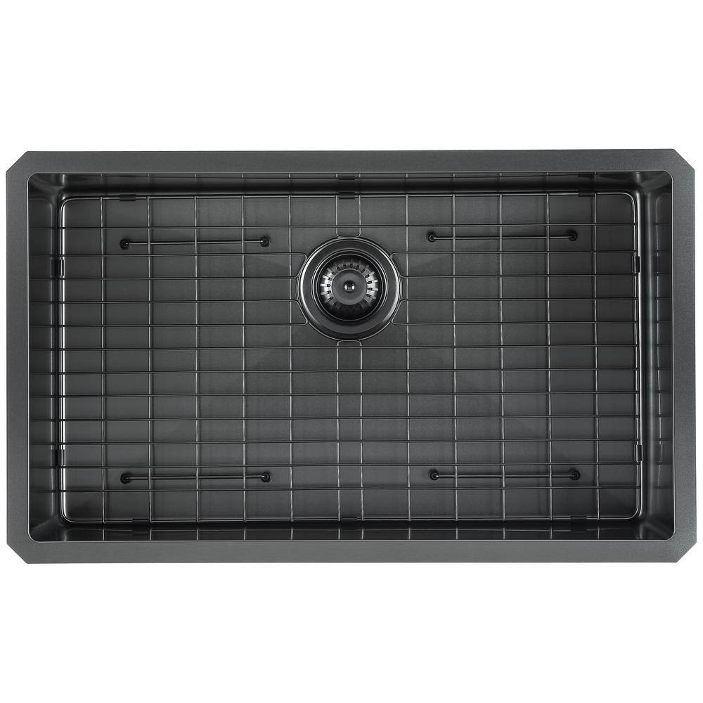 Ancona Undermount 30 in. Single Bowl Kitchen Sink in Black PVD Nano GCN3_O6SFL12