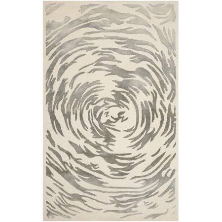 Williston Forge Adan Hand-Tufted Ivory/Grey Area Rug, Size: Rectangle 5 x 8, Gray EQB9_N7HES75