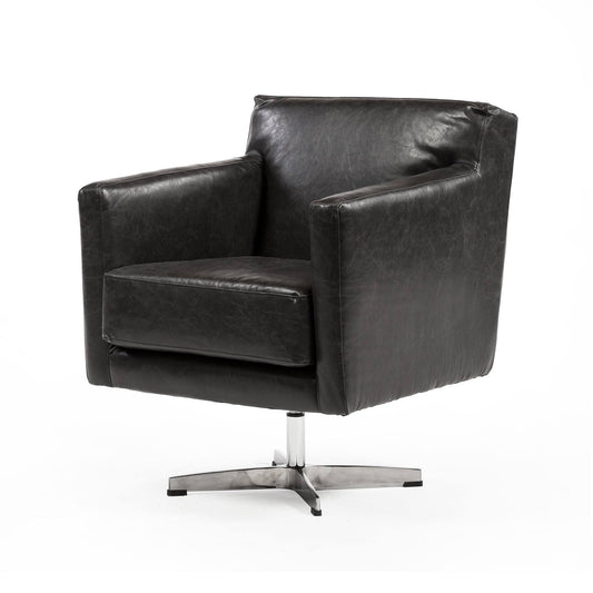 Strick Bolton Dolan Black Leather Swivel Arm Chair Black BHH9_F8CVY36